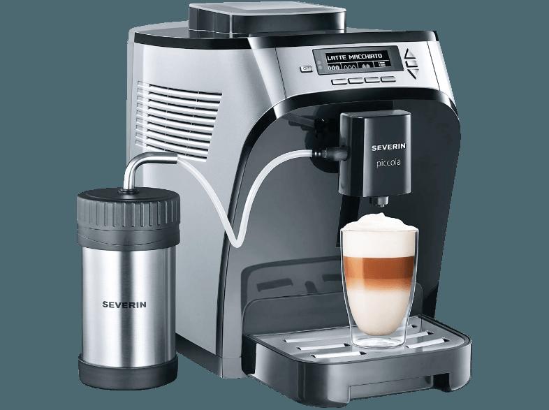 SEVERIN KV 8061 Espresso-/Kaffeevollautomat (Keramik-Scheibenmahlwerk, 1.35 Liter, Silber/Metallic/Schwarz), SEVERIN, KV, 8061, Espresso-/Kaffeevollautomat, Keramik-Scheibenmahlwerk, 1.35, Liter, Silber/Metallic/Schwarz,