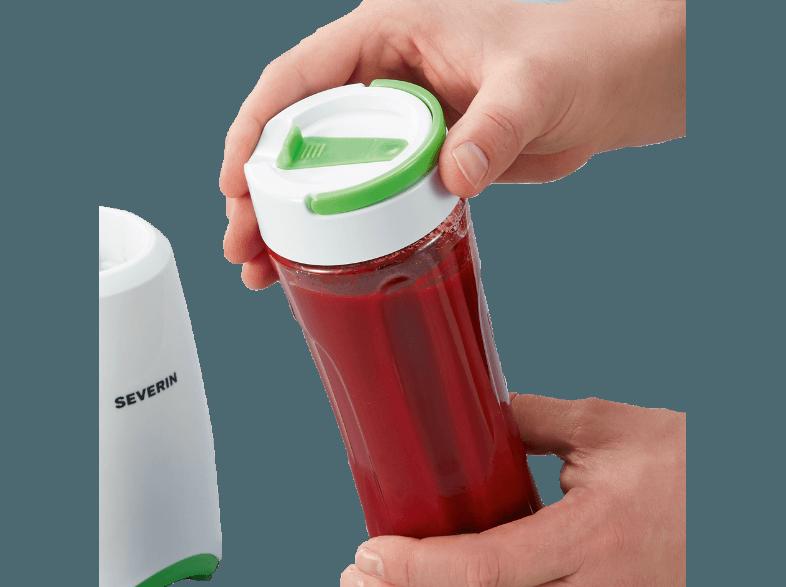 SEVERIN SM 3735 Smoothie-Mixer Weiß/Grün (300 Watt, 0.6 Liter)