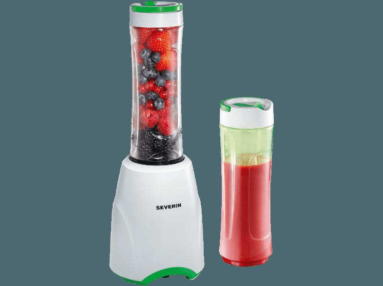 SEVERIN SM 3735 Smoothie-Mixer Weiß/Grün (300 Watt, 0.6 Liter)