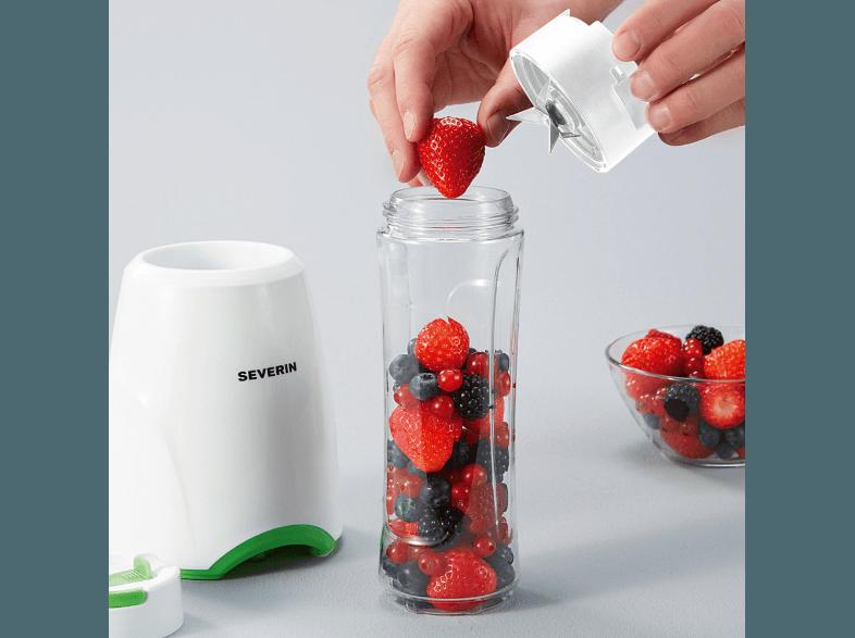 SEVERIN SM 3735 Smoothie-Mixer Weiß/Grün (300 Watt, 0.6 Liter)