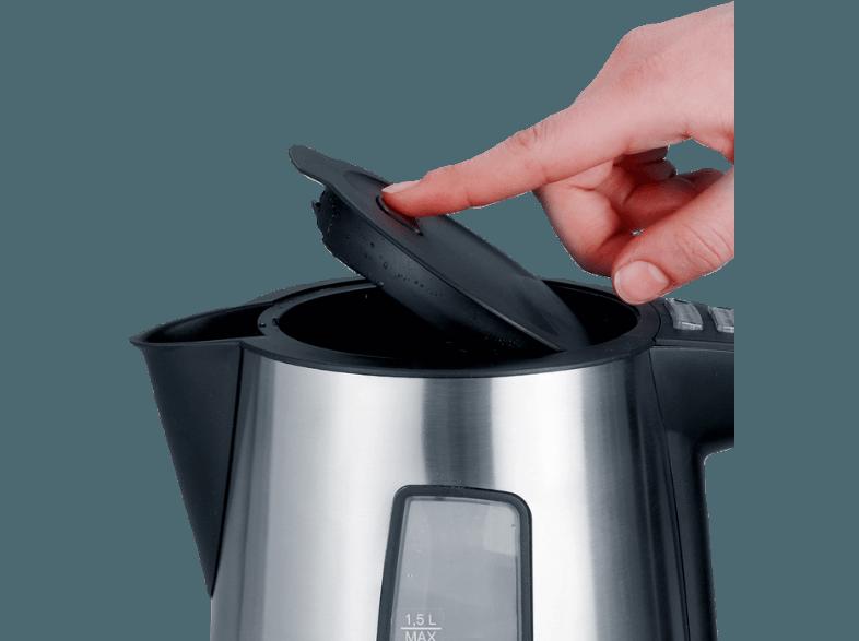 SEVERIN WK 3342 Wasserkocher Silber/Schwarz (2200 Watt, 1.5 Liter)