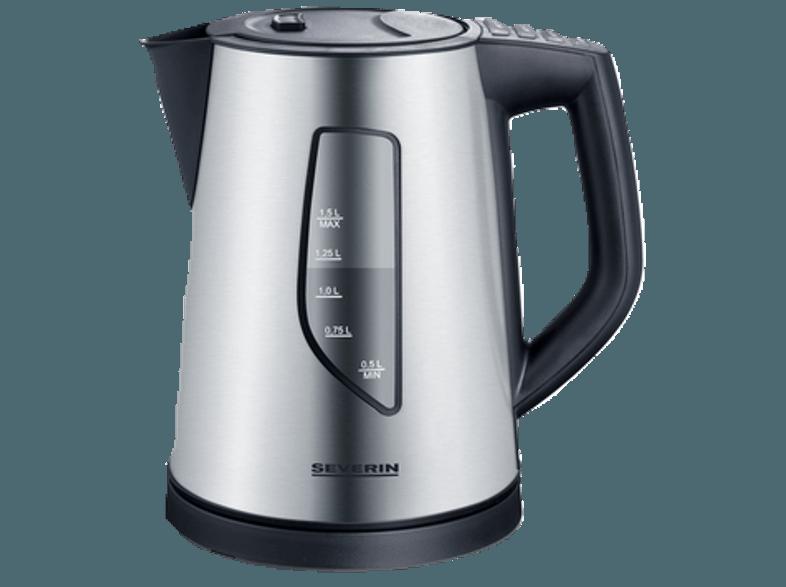 SEVERIN WK 3342 Wasserkocher Silber/Schwarz (2200 Watt, 1.5 Liter)