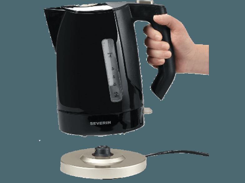 SEVERIN WK 3390 Wasserkocher Schwarz/Titan/Metallic (2200 Watt, 1.5 Liter), SEVERIN, WK, 3390, Wasserkocher, Schwarz/Titan/Metallic, 2200, Watt, 1.5, Liter,