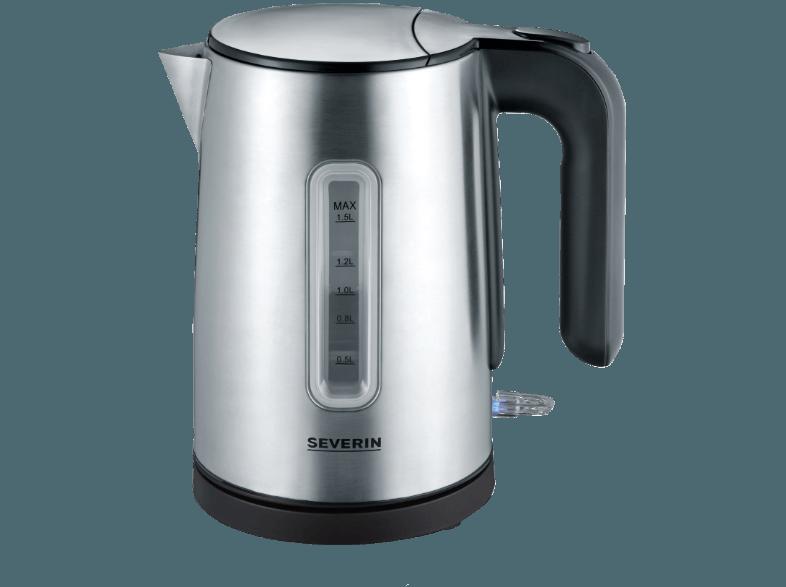 SEVERIN WK 3461 Wasserkocher Edelstahl/Schwarz (2400 Watt, 1.5 Liter)