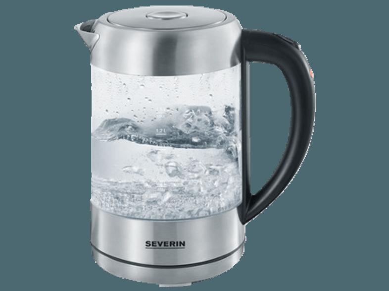 SEVERIN WK 3470 Wasserkocher Edelstahl/Transparent (2200 Watt, 1.5 Liter)