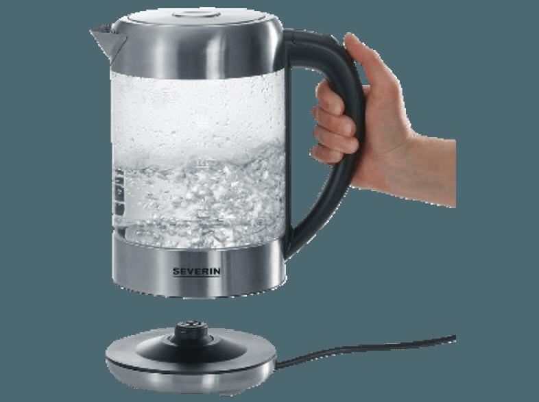 SEVERIN WK 3470 Wasserkocher Edelstahl/Transparent (2200 Watt, 1.5 Liter)