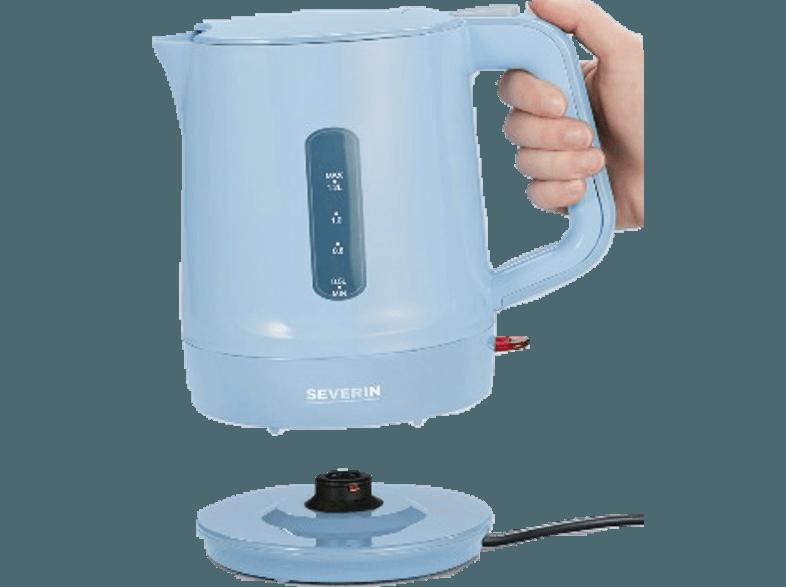 SEVERIN WK 9724 Wasserkocher Hellblau/Grau (1500 Watt, 1.2 Liter)