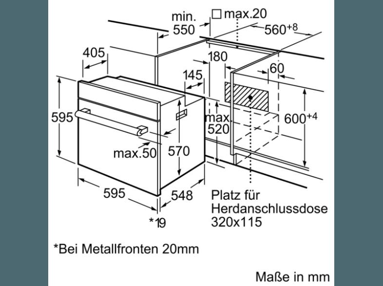 SIEMENS HB10AB520 Backofen (Einbaugerät, A, 72 Liter, 595 mm breit)