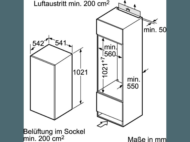 SIEMENS KI20LV60 Kühlschrank (161 kWh/Jahr, A  , 1021 mm hoch, Weiß)