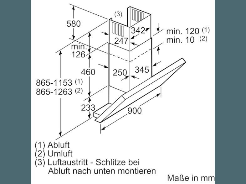 SIEMENS LC91KB572 Dunstabzugshaube (426 mm tief)