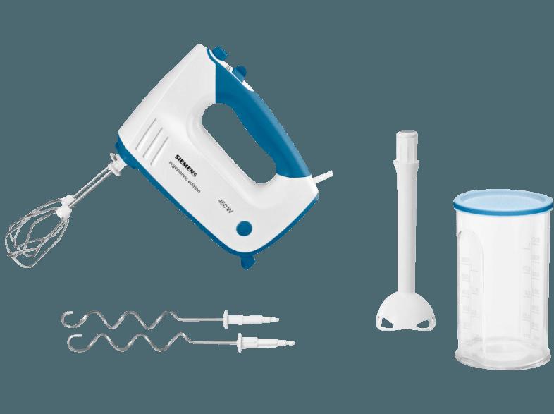 SIEMENS MQ 96440 Handmixer 450 Watt Weiß/Blau, SIEMENS, MQ, 96440, Handmixer, 450, Watt, Weiß/Blau