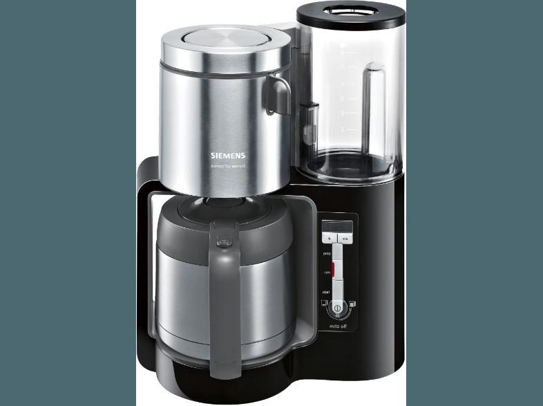 SIEMENS TC86503 Filterkaffeemaschine Schwarz/Anthrazit (doppelw. Edelstahlthermokanne mit Softgriff)