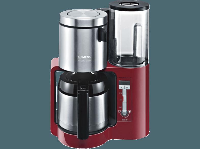 SIEMENS TC86504 Filterkaffeemaschine Cranberryrot/Schwarz (doppelw. Edelstahlthermokanne mit Softgriff)