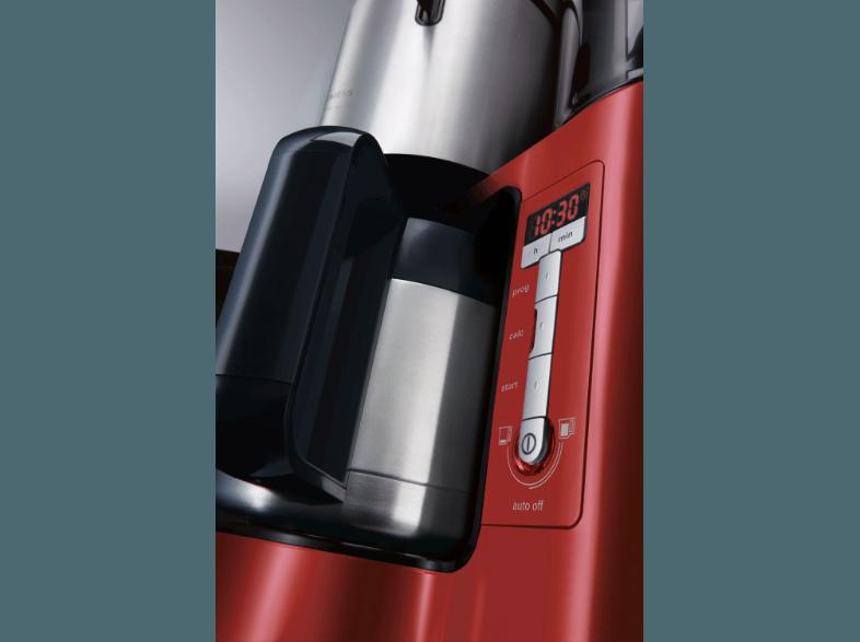 SIEMENS TC86504 Filterkaffeemaschine Cranberryrot/Schwarz (doppelw. Edelstahlthermokanne mit Softgriff)