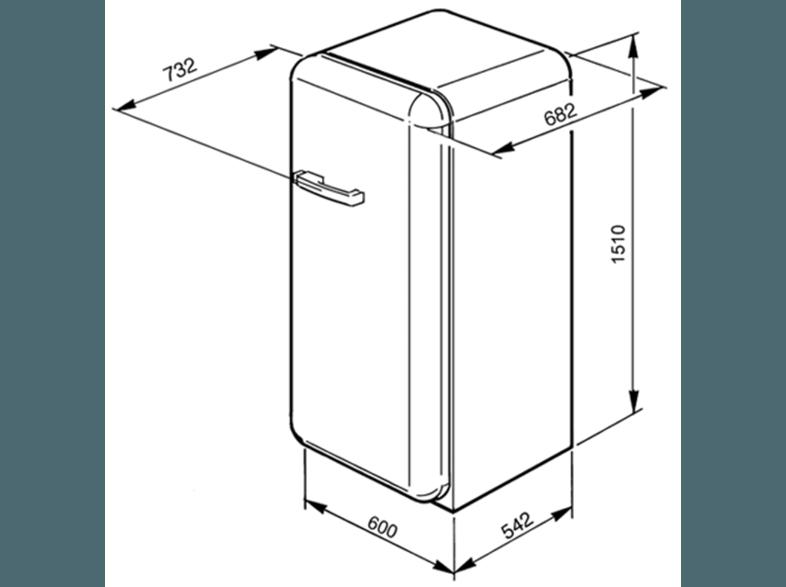 SMEG FAB 28 LBV 3 Kühlschrank (180 kWh/Jahr, A  , 1510 mm hoch, Schwarz), SMEG, FAB, 28, LBV, 3, Kühlschrank, 180, kWh/Jahr, A, , 1510, mm, hoch, Schwarz,