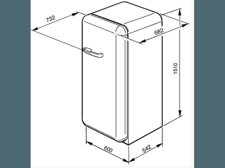 SMEG FAB 28 RB 1 Kühlschrank (180 kWh/Jahr, A  , 1510 mm hoch, Weiß)