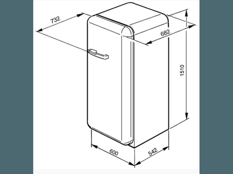 SMEG FAB 28 RNE 1 Kühlschrank (180 kWh/Jahr, A  , 1510 mm hoch, Schwarz)