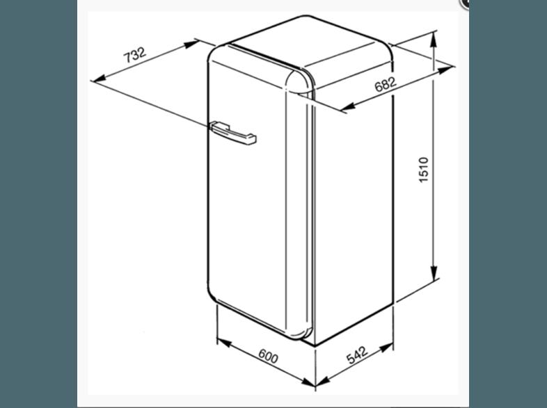 SMEG FAB 28 RUJ 1 Kühlschrank (180 kWh/Jahr, A  , 1510 mm hoch), SMEG, FAB, 28, RUJ, 1, Kühlschrank, 180, kWh/Jahr, A, , 1510, mm, hoch,