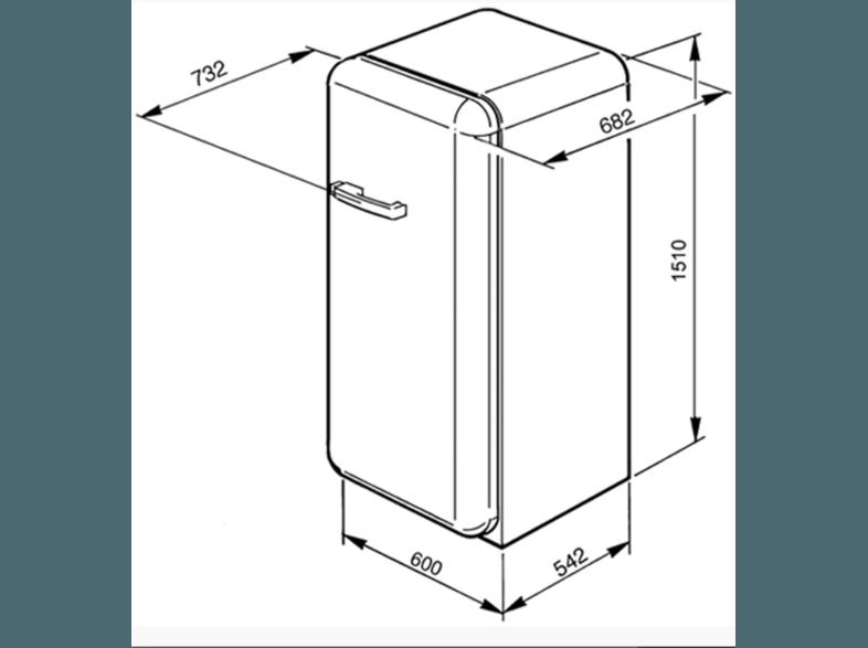 SMEG FAB28RRO1 Kühlschrank (180 kWh/Jahr, A  , 1510 mm hoch)