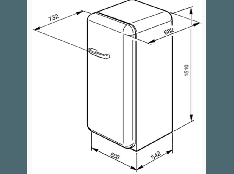 SMEG FAB28RV1 Kühlschrank (180 kWh/Jahr, A  , 1510 mm hoch, Grün)