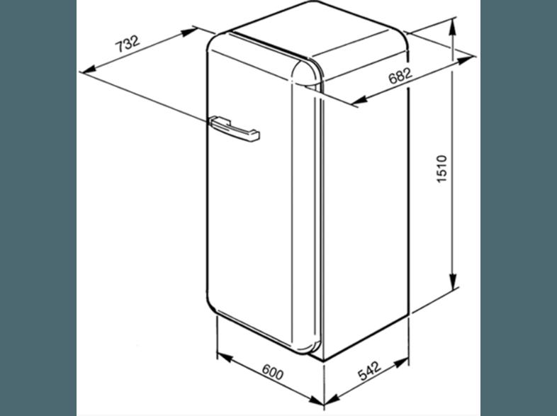 SMEG FAB28RVE1 Kühlschrank (180 kWh/Jahr, A  , 1510 mm hoch, Grün)
