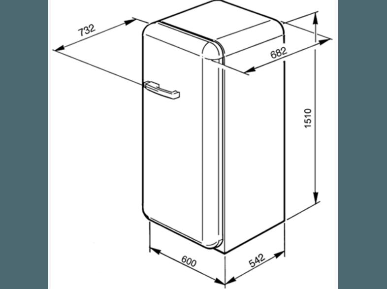 SMEG FAB28RX1 Kühlschrank (180 kWh/Jahr, A  , 1510 mm hoch, Weiß)