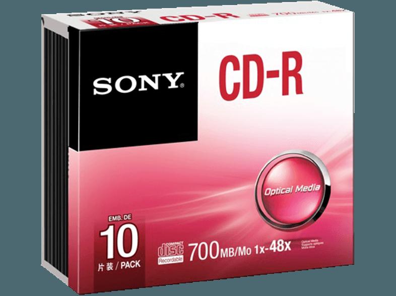 SONY 10CDQ80SS CD-R 10er Pack CD-R 10 Stück, SONY, 10CDQ80SS, CD-R, 10er, Pack, CD-R, 10, Stück