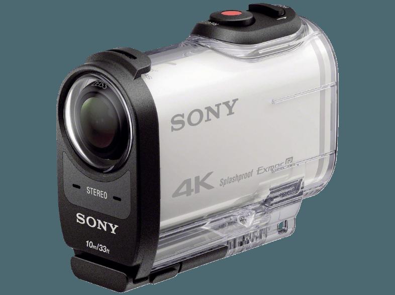 SONY FDR-X1000 V.CEN Action Cam Weiß (Wasserdicht bis: mit wasserdichtem Gehäuse bis zu 10 m, Exmor R CMOS, WLAN)