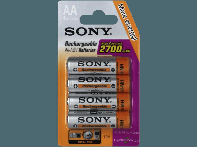 SONY Nickel-Metallhydrid Akkus, 4er Blister AA Mignon, Ni-MH, 1,2 V, High Capacity 2700 mAh Akku AA Mignon, Ni-MH, SONY, Nickel-Metallhydrid, Akkus, 4er, Blister, AA, Mignon, Ni-MH, 1,2, V, High, Capacity, 2700, mAh, Akku, AA, Mignon, Ni-MH