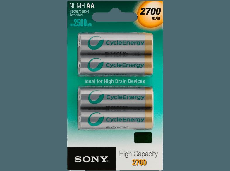 SONY Nickel-Metallhydrid Akkus, 4er Blister AA Mignon, Ni-MH, 1,2 V, High Capacity 2700 mAh Akku AA Mignon, Ni-MH, SONY, Nickel-Metallhydrid, Akkus, 4er, Blister, AA, Mignon, Ni-MH, 1,2, V, High, Capacity, 2700, mAh, Akku, AA, Mignon, Ni-MH