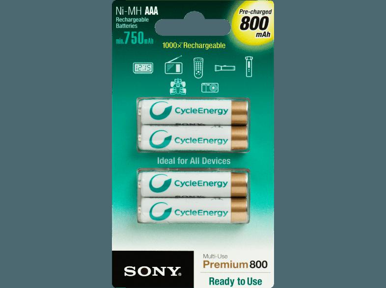 SONY Nickel-Metallhydrid Akkus, 4er Blister AAA Micro, Multi Use Premium, 800 mAh Akku AAA Micro, SONY, Nickel-Metallhydrid, Akkus, 4er, Blister, AAA, Micro, Multi, Use, Premium, 800, mAh, Akku, AAA, Micro