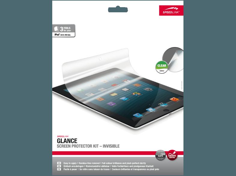 SPEEDLINK SL 7110 CR GLANCE Invisible Protection Schutzfolie iPad 3/4