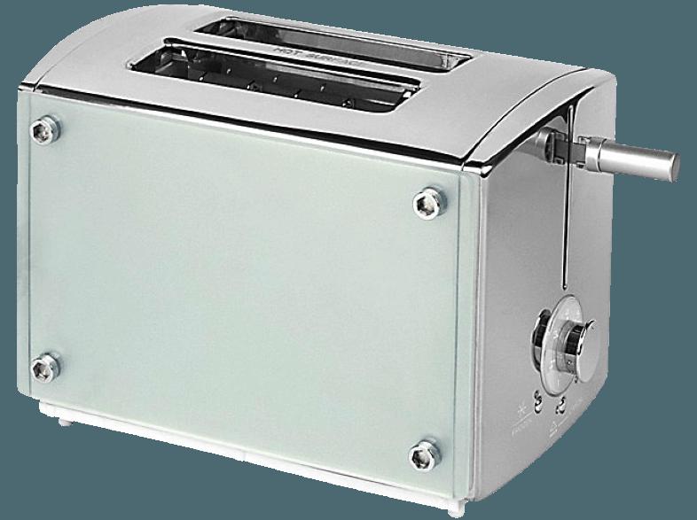 TEAM-KALORIK TKG TO 24 Toaster Chrom/Glas (850 Watt, Schlitze: 2), TEAM-KALORIK, TKG, TO, 24, Toaster, Chrom/Glas, 850, Watt, Schlitze:, 2,