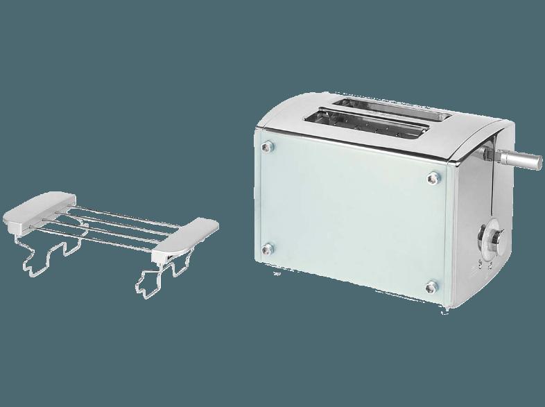 TEAM-KALORIK TKG TO 24 Toaster Chrom/Glas (850 Watt, Schlitze: 2)