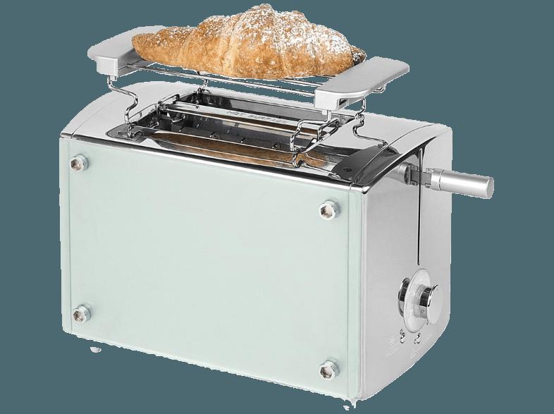 TEAM-KALORIK TKG TO 24 Toaster Chrom/Glas (850 Watt, Schlitze: 2), TEAM-KALORIK, TKG, TO, 24, Toaster, Chrom/Glas, 850, Watt, Schlitze:, 2,