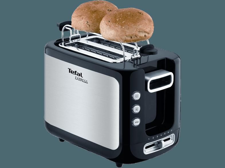 TEFAL TT 3650 Toaster Edelstahl (850 Watt, Schlitze: 2 Toastschlitze (130 x 32 x 105 mm))