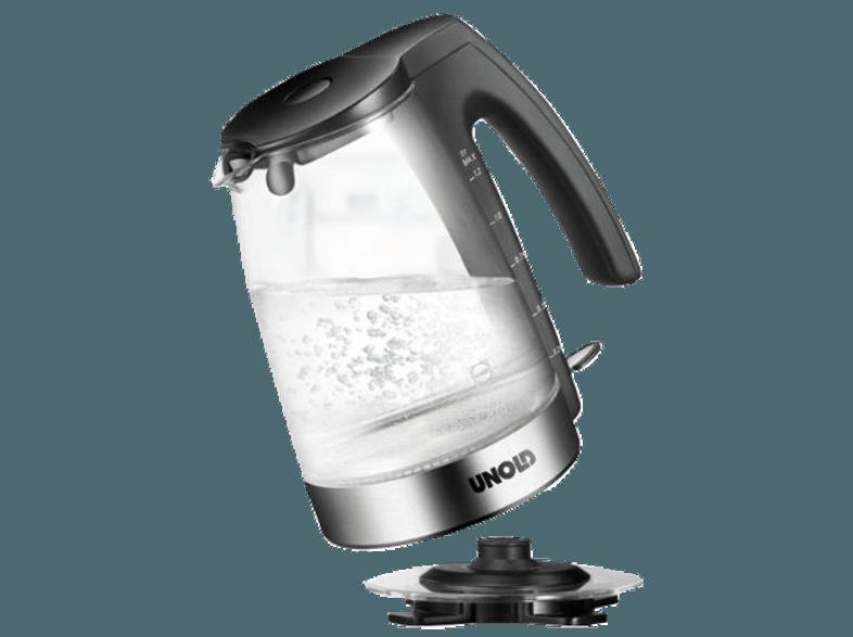 UNOLD 18590 Wasserkocher Schwarz/Transparent (2300 Watt, 1.2 Liter/Jahr)