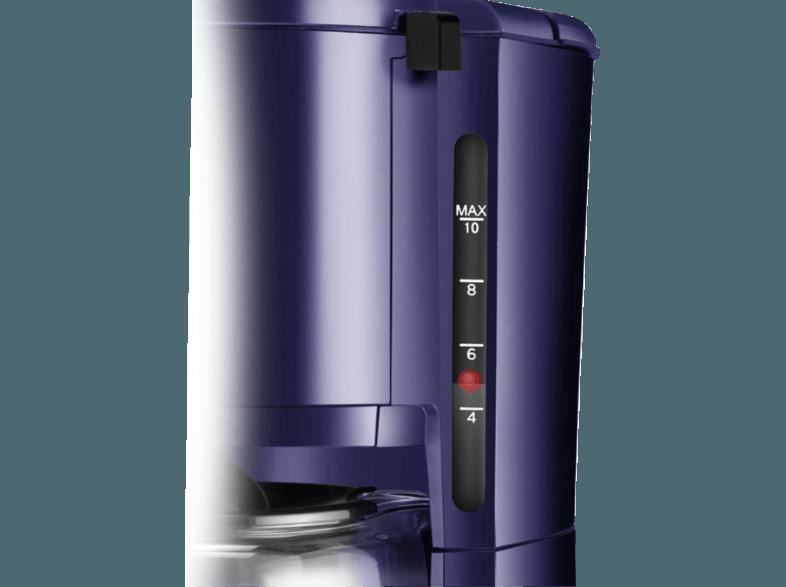 UNOLD 28128 COMPACT Kaffeeautomat Blau glänzend/Glas (Glaskanne mit Tassenangaben)