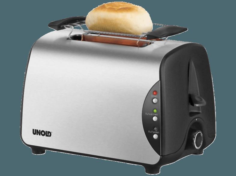 UNOLD 8066 Toaster Edelstahl/Schwarz (800 Watt, Schlitze: 2), UNOLD, 8066, Toaster, Edelstahl/Schwarz, 800, Watt, Schlitze:, 2,