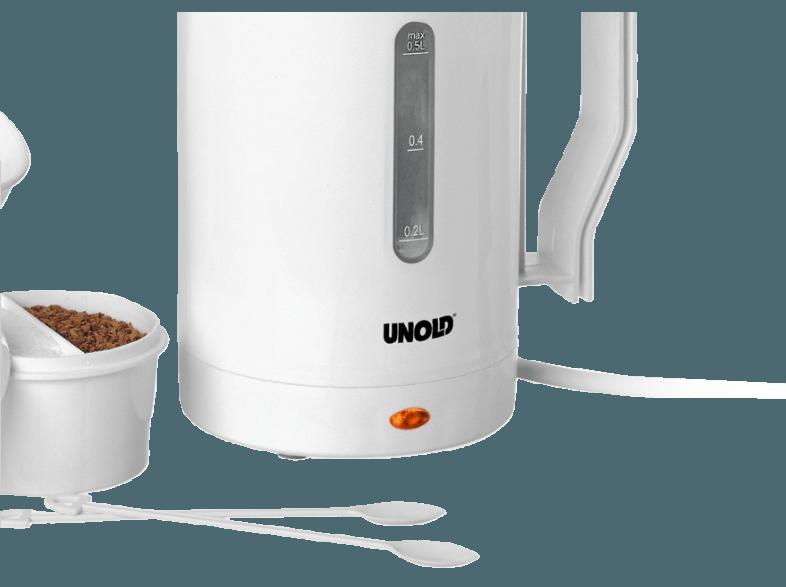 UNOLD 8210 Wasserkocher Weiß (1000 Watt, 0.5 Liter)