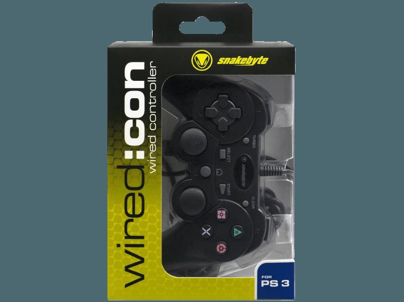 VENOM Blu:Con - Kabelgebundener PS3 Controller - 3m Kabellänge - schwarz, VENOM, Blu:Con, Kabelgebundener, PS3, Controller, 3m, Kabellänge, schwarz