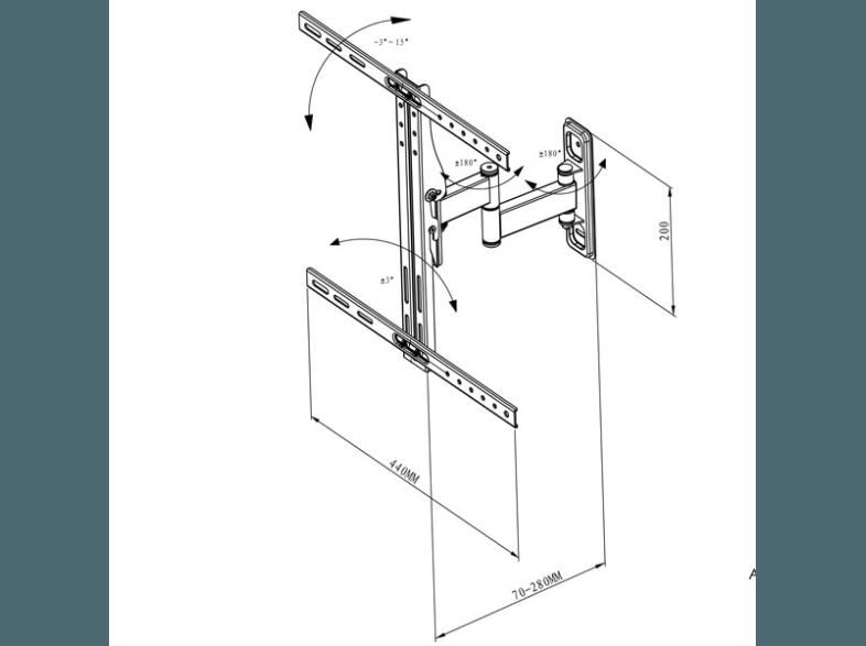 VIVANCO LCD und LED Wandhalter WM 4725, 81-119cm / 32-47'', max. 25kg schwarz, VIVANCO, LCD, LED, Wandhalter, WM, 4725, 81-119cm, /, 32-47'', max., 25kg, schwarz