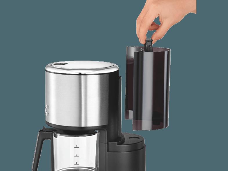 WMF 04.1214.0011 Küchenminis Filterkaffeemaschine Cromargan® matt/Schwarz (Aromaglaskanne, AromaOne-technologie)