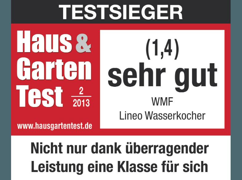 WMF 04.1306.0011 Lineo Wasserkocher Edelstahl (3000 Watt, 1.6 Liter), WMF, 04.1306.0011, Lineo, Wasserkocher, Edelstahl, 3000, Watt, 1.6, Liter,