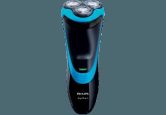 PHILIPS AT750/26 AquaTouch Herrenrasierer Schwarz/Blau (Aquatec Nass- und Trockenrasur, DualPrecision Scherköpfe)