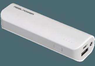 REALPOWER PB-2600 Mobiles Ladegerät 2600 mAh Weiß