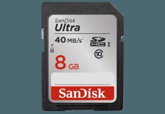 SANDISK SDHC Ultra 8GB, Class 10, UHS-I, 40MB/Sec , Class 10, 8 GB
