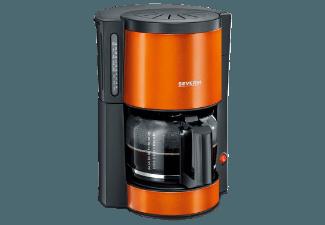 SEVERIN KA 9737 Kaffeemaschine Orange-Metallic-Schwarz (Glaskanne mit Frischwasserskala)