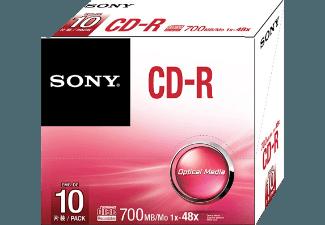 SONY 10CDQ80SS CD-R 10er Pack CD-R 10 Stück, SONY, 10CDQ80SS, CD-R, 10er, Pack, CD-R, 10, Stück