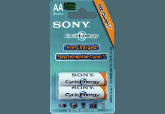 SONY Nickel-Metallhydrid Akkus, 2er Blister AA Mignon, Multi Use Premium, 2100 mAh Akku AA Mignon